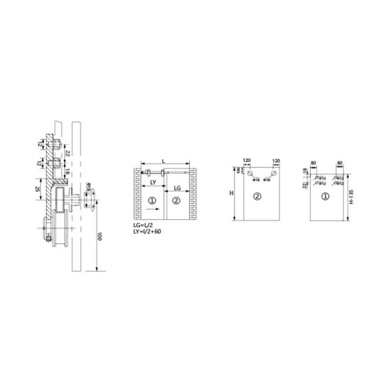 Sliding Door Fittings A003-7-1