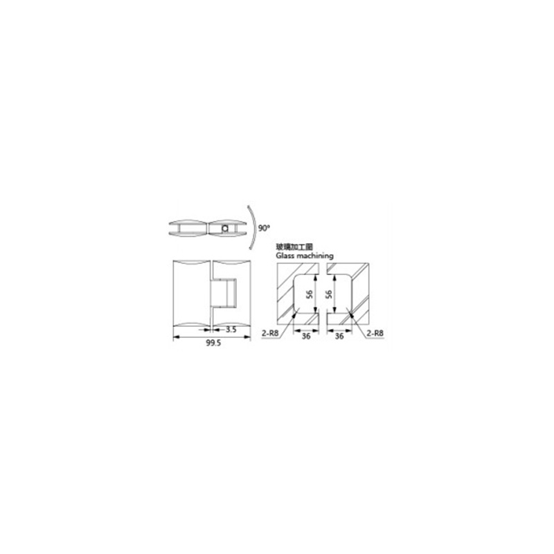 Glass Shower Door Hinge 4242