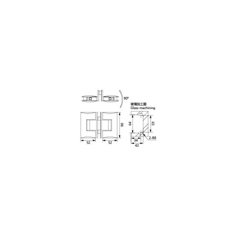Glass Shower Door Hinge SK4201