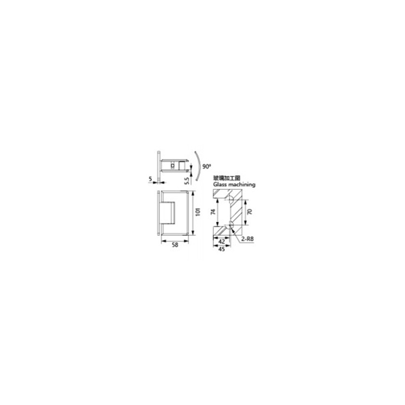 Glass Shower Door Hinge J543-101