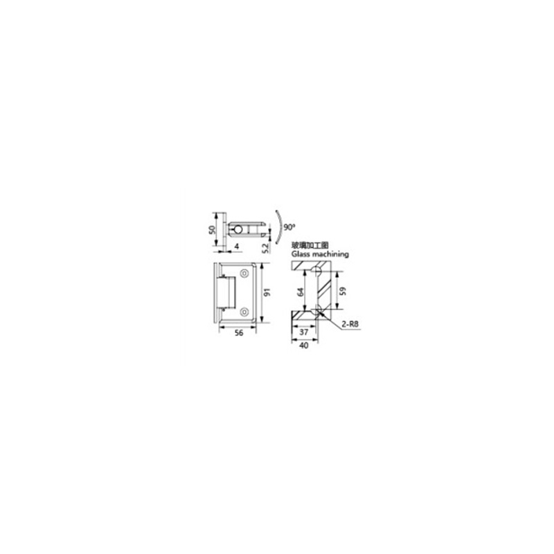 Glass Shower Door Hinge AH4803