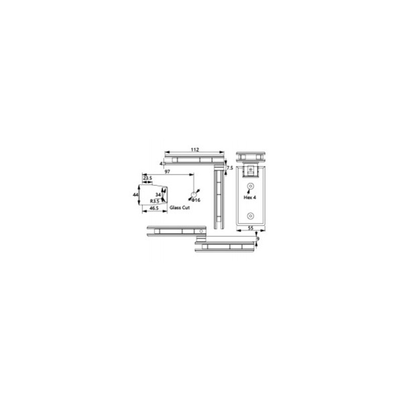 Glass Shower Door Hinge 4246