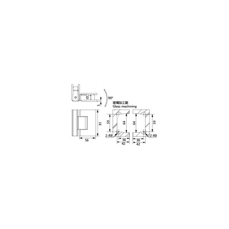 Glass Shower Door Hinge 4206