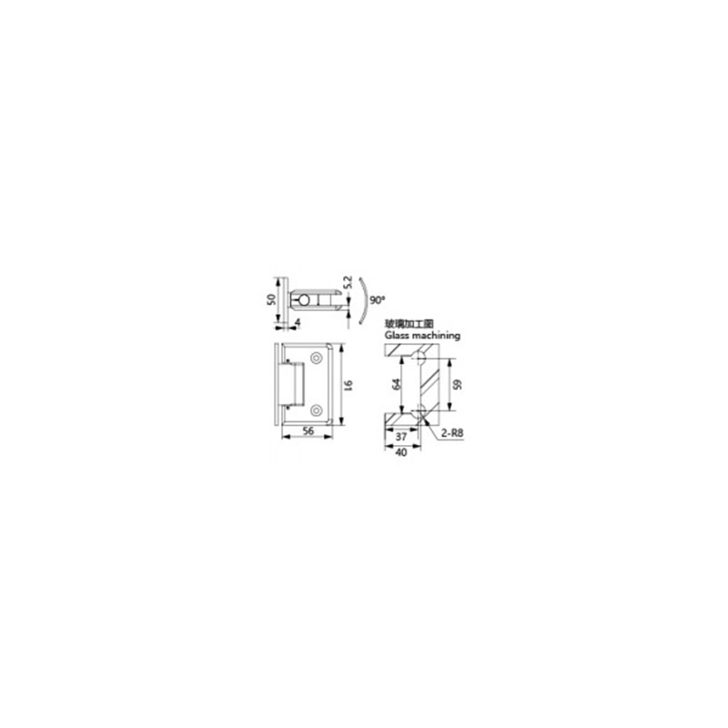 Glass Shower Door Hinge A4803