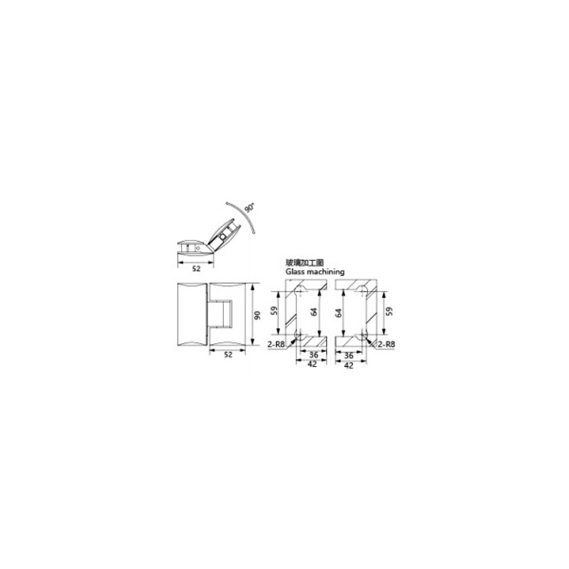 Glass Shower Door Hinge C4203