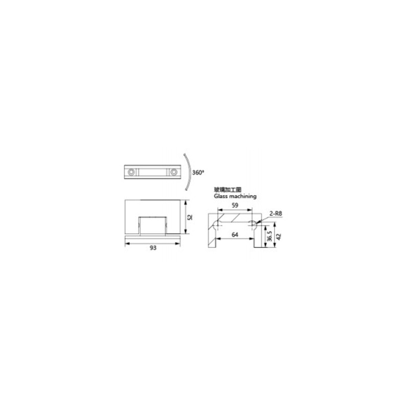 Glass Shower Door Hinge TD4255
