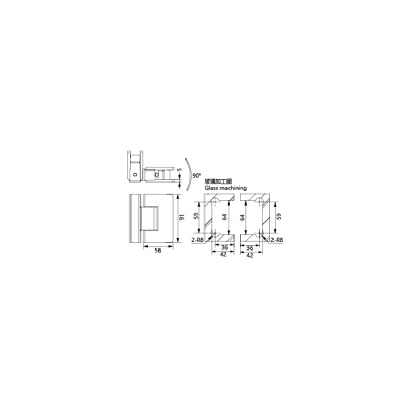 Glass Shower Door Hinge R4206