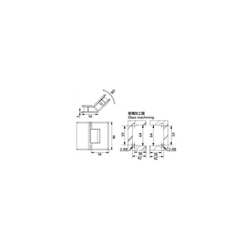 Glass Shower Door Hinge 4256-135