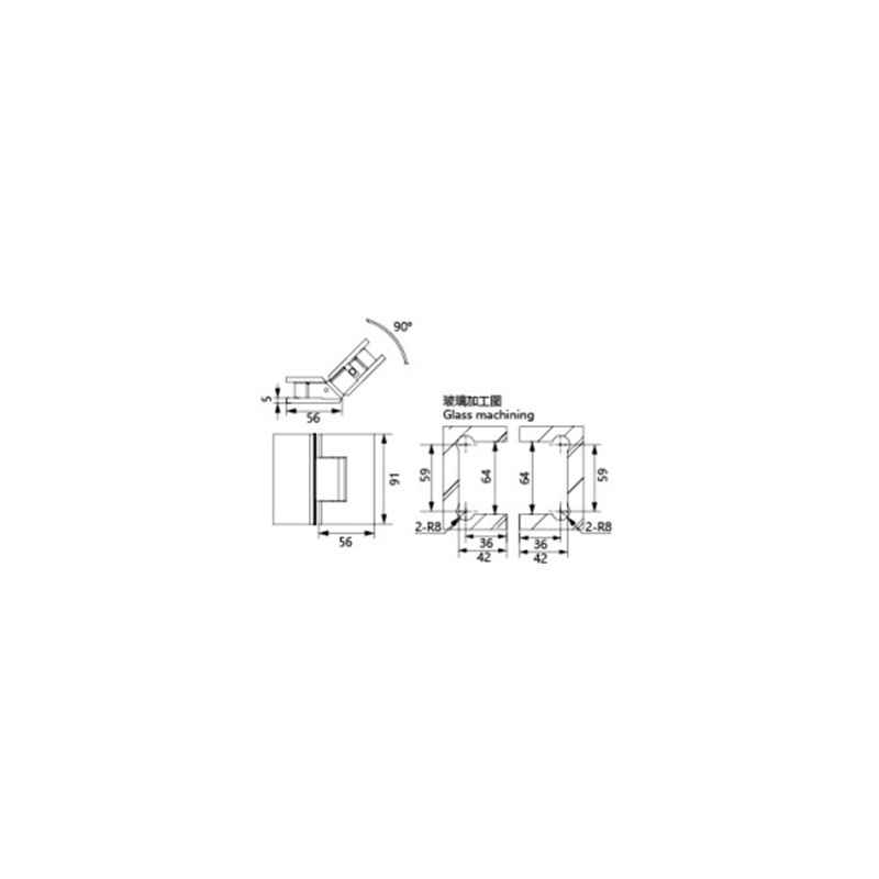 Glass Shower Door Hinge C4207