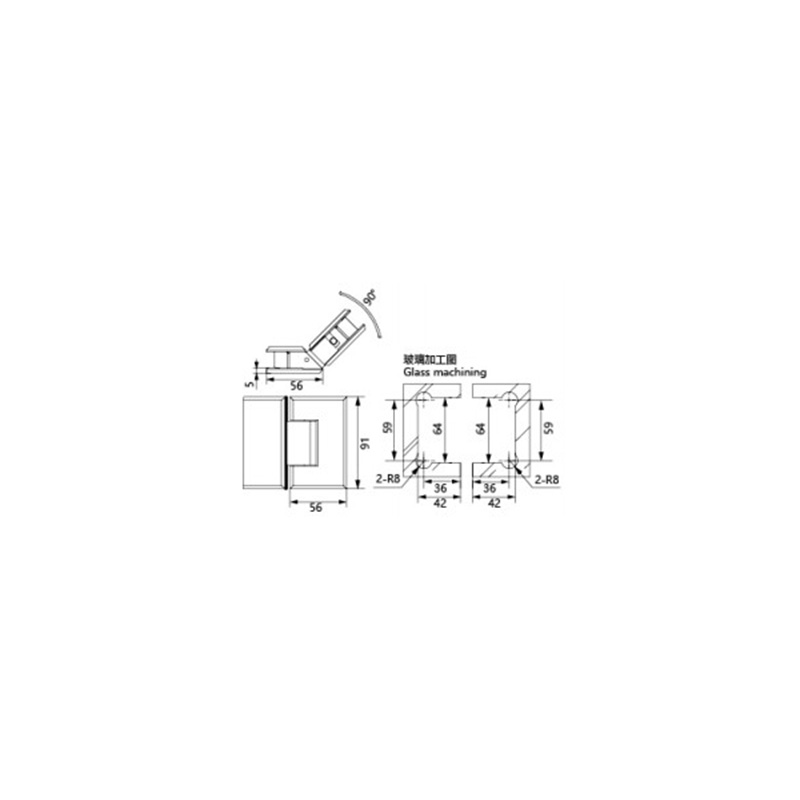 Glass Shower Door Hinge C4221