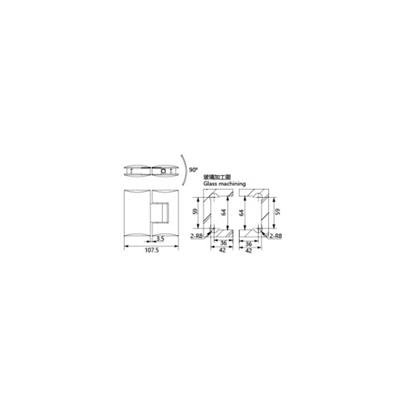 Glass Shower Door Hinge 4204