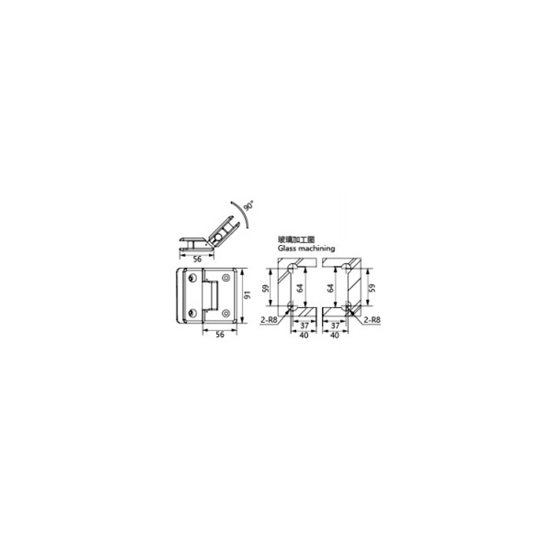 Glass Shower Door Hinge A4803-135