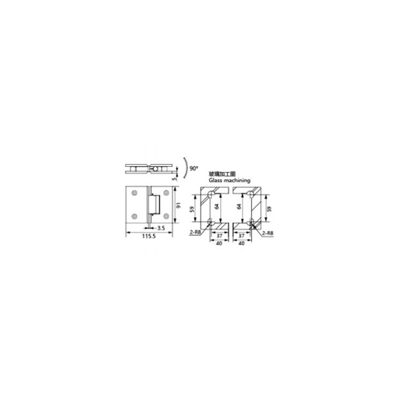 Glass Shower Door Hinge A4802-180